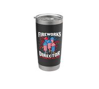 Fireworks Director If I Run We All Run 4th Of July Patriotic Vaso térmico de acero inoxidable de doble pared