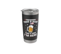 Fireworks Food Beer That's Why I'm Here Drinking 4th Of July Vaso térmico de acero inoxidable de doble pared