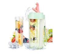 FIRINER Botella de 600mL con recipiente de fruta Botella de agua con inserto de fruta Botella deportiva a prueba de fugas Botella deportiva Botella de agua Cabe en cualquier bolsa de deporte