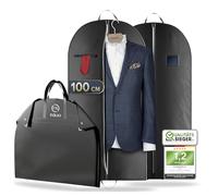 FiRiO 2x Portatrajes Plegable I MATERIAL 50% MÁS GRUESO I Porta Trajes Caballero o Mujer I Bolsa Portatrajes Hombre Viaje I Antipolillas Funda Traje Hombre I Antipolvo Fundas Ropa Armario I 100x60cm