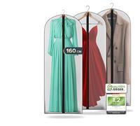 FiRiO 3x Fundas Ropa Armario I Antipolvo Funda Para Ropa Colgada I Antipolillas Funda Ropa Armario I Transpirable Bolsa Portatrajes Mujer y Hombre I Transparente Porta Traje, Camisa, Abrigo I 160x60cm