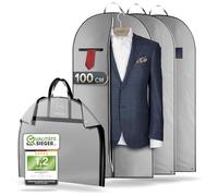 FiRiO 3x Portatrajes Plegable I MATERIAL 50% MÁS GRUESO I Porta Trajes Caballero o Mujer I Bolsa Portatrajes Hombre Viaje I Antipolillas Funda Traje Hombre I Antipolvo Fundas Ropa Armario I 100x60cm