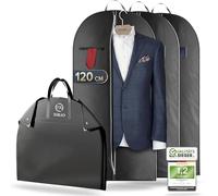 FiRiO 3x Portatrajes Plegable I MATERIAL 50% MÁS GRUESO I Porta Trajes Caballero o Mujer I Bolsa Portatrajes Hombre Viaje I Antipolillas Funda Traje Hombre I Antipolvo Fundas Ropa Armario I 120x60cm