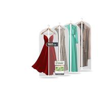 FiRiO 4x Fundas Ropa Armario I Antipolvo Funda Para Ropa Colgada I Antipolillas Funda Ropa Armario I Transpirable Bolsa Portatrajes Mujer y Hombre I Transparente Porta Traje, Camisa, Abrigo I 160x60cm