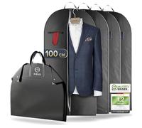 FiRiO 4x Portatrajes Plegable I MATERIAL 50% MÁS GRUESO I Porta Trajes Caballero o Mujer I Bolsa Portatrajes Hombre Viaje I Antipolillas Funda Traje Hombre I Antipolvo Fundas Ropa Armario I 100x60cm