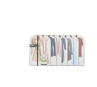 FiRiO 8x Fundas Ropa Armario I Antipolvo Funda Para Ropa Colgada I Antipolillas Funda Ropa Armario I Transpirable Bolsa Portatrajes Mujer y Hombre I Transparente Porta Traje, Camisa, Abrigo I 100x60cm