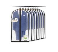 FiRiO 8x Fundas Ropa Armario I Antipolvo Funda Para Ropa Colgada I Antipolillas Funda Ropa Armario I Transpirable Bolsa Portatrajes Mujer y Hombre I Transparente Porta Traje, Camisa, Abrigo I 100x60cm