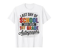 Firma My 1st Grade Last Day 2026 Autographs Signature DIY Art Camiseta