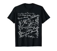 Firmas del Compositor Bach Beethoven Mahler Mozart Rossini Camiseta gráfica económica