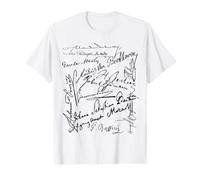 Firmas del Compositor Bach Beethoven Mahler Mozart Rossini Camiseta gráfica económica