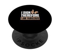 Firmo por lo Tanto Soy Fabuloso Ortografía Dedo Profesores ASL PopSockets PopGrip Adhesivo