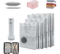 Firmstaunch - Bolsa de compresión inalámbrica de almacenamiento al vacío de viaje, con potente bomba de succión recargable, bolsas de ahorro de espacio para ropa y viajes de ropa (6 piezas)