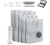 Firmstaunch Cordless Vacuum Storage Bag, Vacuum Storage Bags for Travel with Rechargeable Air Pump, Reusable and Space-Saving, Suitable for Clothing Storage and Luggage (Pump*1+bags*6)