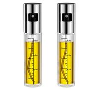 Firschoie 2 pcs Pulverizador Aceite, 100ML Spray Aceite Cocina con Escala, Botella transparente de aceite o vinagre recargable, Adecuado para cocinar, asar a la parrilla, hornear, ensaladas