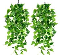 Firschoie 2 Piezas Plantas Colgantes Hiedra Verde Artificial, 100cm Corona de eneldo, Adecuado para Bodas, Jardines, decoración de Paredes