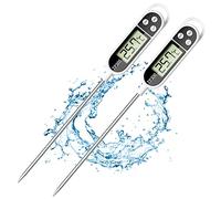 Firschoie 2 piezas Termómetro digital para cocina, Termómetro para cocinar a la parrilla con sonda larga, Precisión de la sonda alimentaria de 0,1°C, Termómetro de cocina para cocinar, hornear y asar