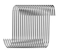 Firschoie 20 Piezas Ganchos en forma de S Hooks, Gancho de carnicero para procesamiento de carne de acero inoxidable, Adecuado para colgar anguilas, truchas, ternera, cerdo, pollo