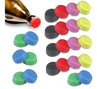 Firschoie 24 Piezas Tapón para botellas de cerveza, Tapón de silicona para botellas con forma de corona, Tapones para botellas reutilizables, Sellado de tapones de cerveza, zumo y botellas de vidrio