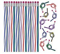 Firschoie 25 Soporte Lápices Flexibles en Color, Lápices Flexibles y Goma, Doblar Lapiz, Lápiz Curvador Duradero.Lápices Mágicos para Niños, Colegios, Fiestas, Premios, Regalos de Navid
