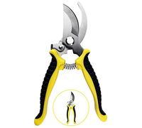 Firschoie Tijeras de jardín, Tijeras antideslizantes con mango de bloqueo, Tijeras de rama de flor jardín de reparación profesional, para podar jardines, arbustos, cercas, plantas de jardín(amarillo)