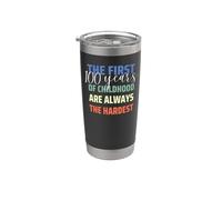 First 100 Years of Childhood is Hardest Funny 100 Birthday Vaso térmico de acero inoxidable de doble pared