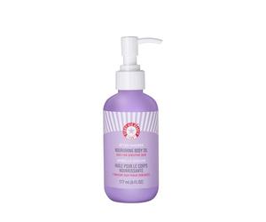 First Aid Beauty - Aceite corporal nutritivo para después de la ducha, hidrata la piel y retiene la humedad con lípidos amantes de la piel, semillas de jojoba y aceite de semilla de uva, seguro para