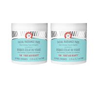 First Aid Beauty- Almohadillas exfoliantes faciales con AHA que ayudan a tonificar e iluminar la piel (paquete de 2, 120)