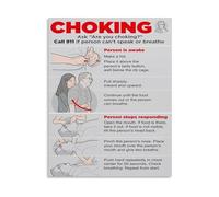 First Aid Heimlich Maneuver Guide Educational Poster Canvas Print Wall-Art for Choking Emergency Home Office Kitchen Bedroom Living Room(Unframed,08x12inch(20x30cm))