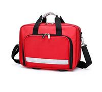 First Aid Kit Portable First Aid Kit with Shoulder Strap Emergency Survival Trauma Kit Cold Storage with Labeled Compartments Large-Capacity Outdoor Waterproof Emergency Rescue Kit(Only Empt (Red)