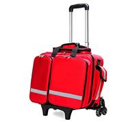 First Aid Kit Waterproof and Flame Retardant Trolley Emergency Kit Portable First Aid Kit High Capacity Backpack For Home Outdoor Travel Camping Hiking Backpacking Travel(Only Empty Packag (Red)