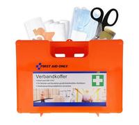 First Aid Only Botiquín De Vendajes First Aid Only Con Asidero, Din 13157, Incluye Divisores, Soporte Para La Pared, Tornillos Y Clavijas, Naranja, P-10016 2130 g