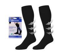First Aid Only Calcetines de Compresión Médicos Negros M | Medias de Soporte Clase I (15-21 mmHg) Alivian en Casos de Lipedema, Celulitis, Varices | P-10080