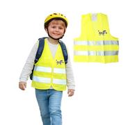 First Aid Only Chaleco Reflectante Infantil Cebra | Talla Única para Niños 3-8 Años según EN 17353:2020 | Cierres Ajustables, Material Reflectante | P-91926 00