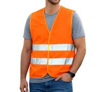 First Aid Only Chaleco Reflectante Naranja | Chaleco de Seguridad para Coche y Bici según EN ISO 20471:2013 | Alta Visibilidad para Adultos, Talla Única, Certificado, Lavable | P-91912 00