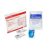 First Aid Only Paquete de tratamiento de quemaduras graves, apósito | Kit de cuidado de quemaduras de emergencia; apósito empapado en gel estéril; guantes y vendas elásticas; lugar de trabajo