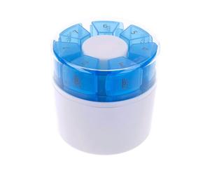 First Aid Only pastillero 7 días | Pastillero con 4 compartimentos cada uno para mañana, mediodía, tarde y noche | Pastillero compacto para viajar con separador de pastillas y mortero | P-10000