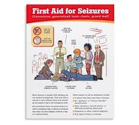First Aid Poster Safety Poster First Aid for Seizures Canvas Painting Wall Art Prints for Living Room Bedroom Decor(Framed,12x18inch(30x45cm))
