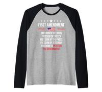 First Amendment Freedom of Speech 1st Amendment US Democracy Camiseta Manga Raglan