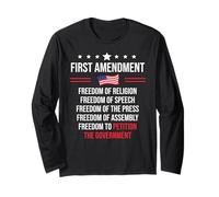 First Amendment Freedom of Speech 1st Amendment US Democracy Manga Larga