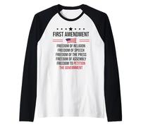 First Amendment Freedom of Speech Free Press 1st Amendment Camiseta Manga Raglan