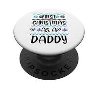 First Christmas As A Daddy Cute Christmas 1st Winter Dad Father PopSockets PopGrip Adhesivo