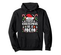 First Christmas As A Mom 2025 Family Matching 1st New Mom Sudadera con Capucha