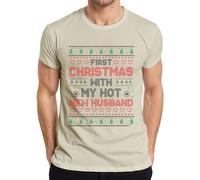 First Christmas with My hot New Husband - Camiseta de Navidad para hombre, naturaleza, S