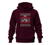 First Christmas with My Hot New Husband - Sudadera con capucha unisex con capucha para Navidad, granate, XL