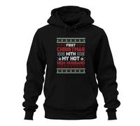 First Christmas with My Hot New Husband - Sudadera con capucha unisex con capucha para Navidad, Negro , XXL