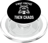 First Coffee Then Chaos Raccoon PopSockets PopGrip para MagSafe