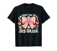 First Day of 3rd Grade Girl Coquette Bow Camiseta