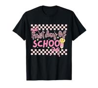 First Day of School Pink Coquette Bow Girls Back To School Camiseta