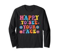 First Day of School Shirt Happy to See Your Face Manga Larga