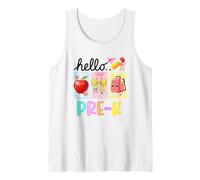 First Day Pre-K Apple Bow Mochila Lápiz Camiseta sin Mangas